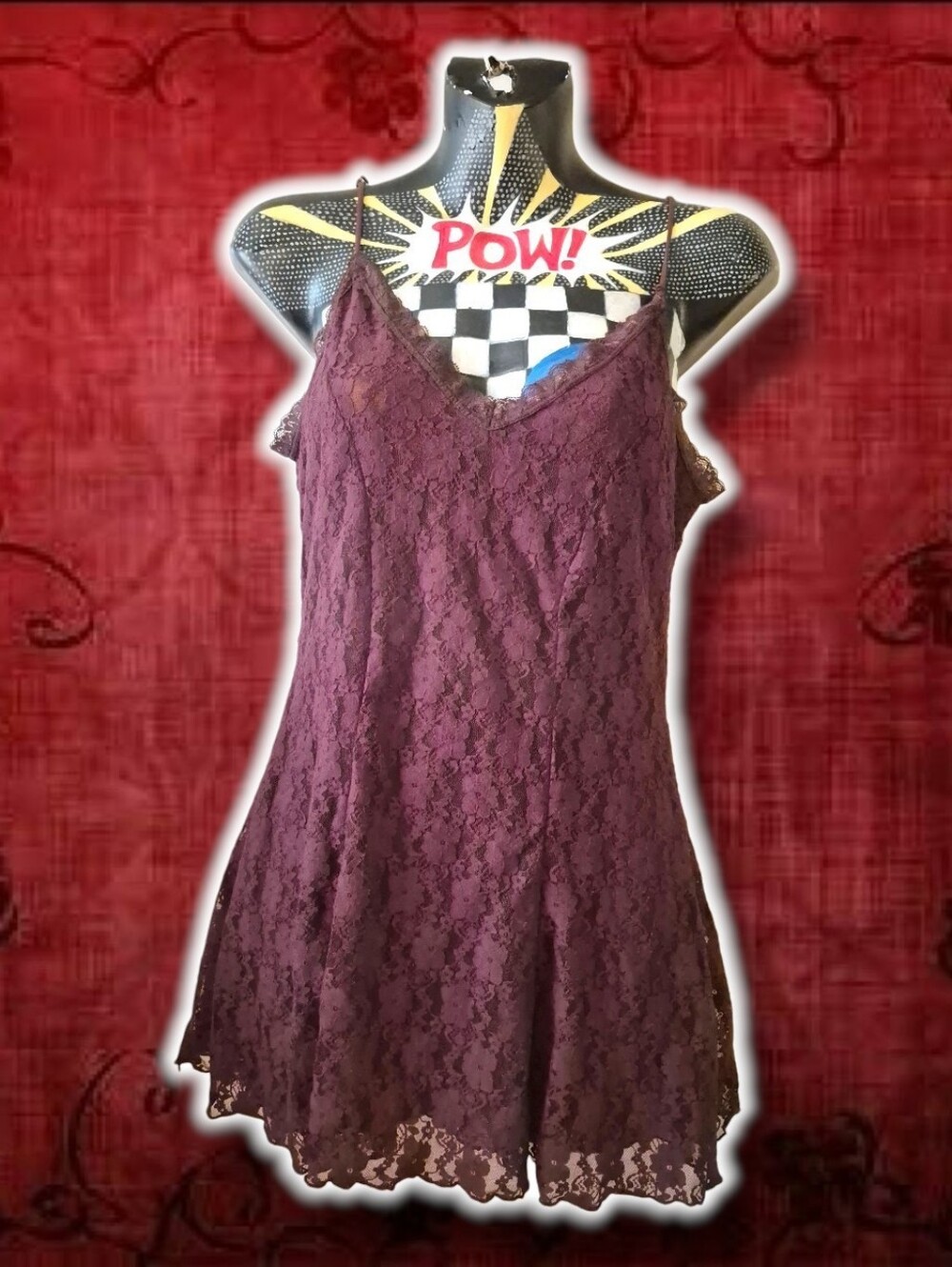Y2k Whimsygoth Fairycore Brown Lace Spagetti Strap Mini Babydoll Slip Dress